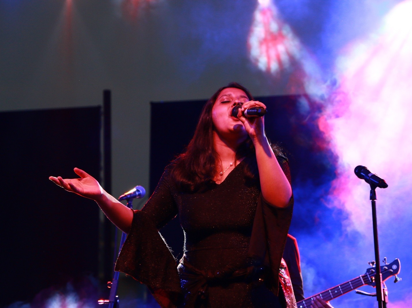 Preene Dias performing on stage